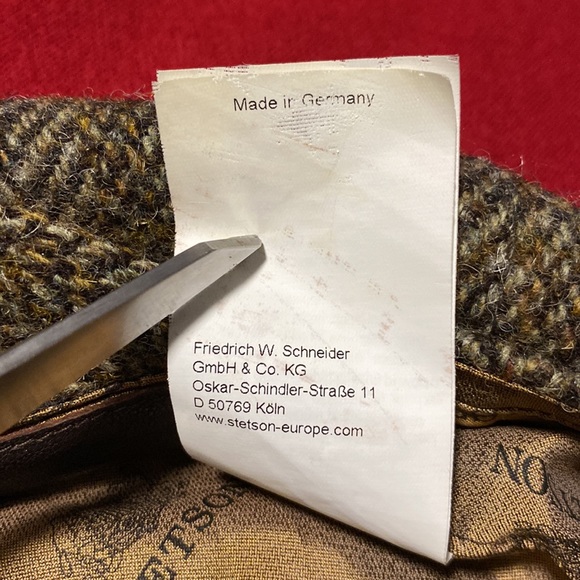 STETSON Harris Tweed 100% Virgin Wool Handcrafted in Germany -Brown Herringbone - Picture 6 of 7
